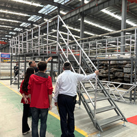 Plateforme de travail mobile en aluminium 40x40, échelle pour conteneur, entrepôt, passerelle