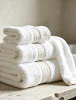Wholesale Custom Eco-Friendly Absorbent Antibacterial High-Quality 100% Cotton Embroidery Solid Color Hotel Towel Set