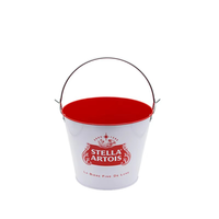 Seau à glace en métal galvanisé moderne sur mesure de 5 litres pour bière et vin avec poignées, seaux de refroidissement pour boissons de fête