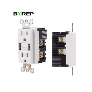 Barep ETLリストホワイト<span class=keywords><strong>15</strong></span> <span class=keywords><strong>Amp</strong></span> <span class=keywords><strong>GFCI</strong></span>コンセントデュアルUSB-Aポート付きセルフテスト<span class=keywords><strong>GFCI</strong></span>コンセント - Product Image 3