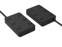 Strip daya soket ekstensi industri kualitas tinggi dengan 6 outlet USB & port tipe-c Perlindungan lonjakan IP21 dinilai 1050J