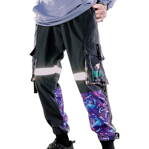 Pantalones de chándal reflectantes de poliéster para hombre de nuevo diseño, ropa informal estilo Hip Hop, pantalones con bolsillos a la moda, pantalones <span class=keywords><strong>Cargo</strong></span> - Product Image 1
