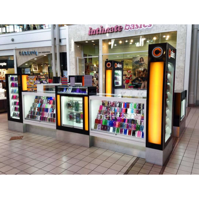 Popular Phone Cases Showcase Cell Phone Accessories and Repair Kiosk for Shopping Mall Modern Design Mobile Kiosk