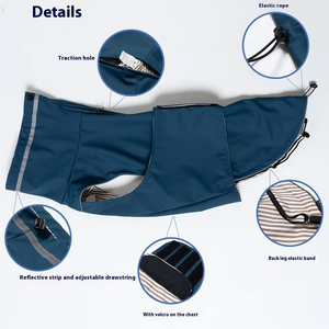 Imperméable pour chien résistant aux intempéries avec bande réfléchissante, vêtements pour animaux de compagnie tendance - Vente en gros pour chiens de taille S/M/L, nouvelle arrivée - Product Image 5