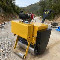 Compacteur à rouleau professionnel 600S à tambour unique, diesel, réservoir de carburant 15L, réservoir d'eau 3.6L, pour le compactage des sols de cour