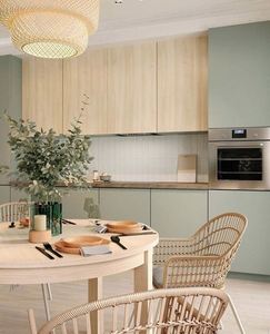 Mueble de Lujo Nórdico Color Crema, Madera Maciza con Electrodomésticos Integrados, Personalizable, Elegante y Espacioso, Ahorro de Espacio para Estilo Nórdico - Product Image 2