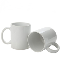 Tasse à café en céramique vierge 11oz pour sublimation, transfert thermique, impression minimaliste, cadeaux d'affaires durables 301-400ml, personnalisable OEM