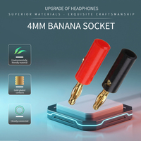 Connecteurs banane pour haut-parleurs HiFi 4 mm - Type à vis ouverte, sans soudure, bornes à sertir plaquées or, connecteurs pour câbles de haut-parleurs