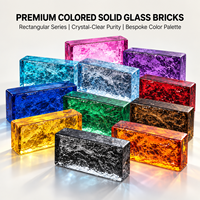 Brique de verre massif rectangulaire en cristal pour comptoirs de café, murs décoratifs et intérieurs commerciaux