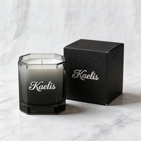 Vente en gros de pots à bougies carrés géométriques noirs de 8 oz, 10 oz et 12 oz, directement de l'usine, porte-bougie en verre pour la fabrication de bougies parfumées