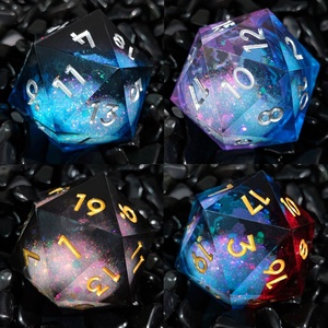 Dados DND individuales de 35 mm, hechos a mano, de resina con arena movediza de colores, D20 grande con núcleo líquido y bordes afilados, para DND - Product Image 1