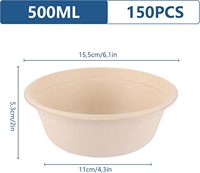 Assiette jetable dégradable classique en bagasse de fibre de bambou ensemble de vaisselle en plastique stocké respectueux de l'environnement