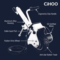 CiHOO 12V 350W Déplaceur de remorque électrique à roue jockey, capacité 5000lbs (2270kg) pour caravane, bateau, remorque à chevaux, frein automatique, garantie 1 an
