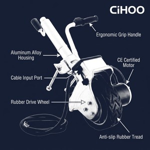CiHOO 12V 350W Movilizador Eléctrico de Remolques con <span class=keywords><strong>Rueda</strong></span> <span class=keywords><strong>Jockey</strong></span>, Capacidad de 5000lbs (2270kg) para Caravana, Barco, Remolque de Caballos, Freno Automático - Product Image 2