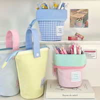 Trousse à crayons en tissu de style japonais, grande capacité, porte-stylos, organisateur de bureau à fermeture éclair pour étudiants, bureau et études