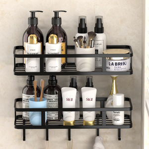 Mensola Adesiva da Parete Senza Foratura, Ganci in Metallo Antiruggine per Doccia, Organizzatore per Bagno, <span class=keywords><strong>Cucina</strong></span>, Toilette, Lavanderia, Salvaspazio - Product Image 2