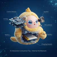 Boneka AI Pintar Terbaru dengan Mata LED Emosional dan Asisten AI Berbicara Multi-Bahasa, Mainan Boneka AI untuk Anak-Anak dengan Aplikasi