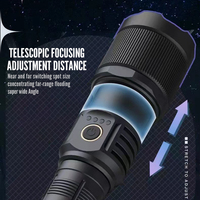 Zoom Rechargeable Tactique Lancer Torche Lumière Led Super Lumineux Haute Puissance Longue Portée Blanc LED Lampe de Poche