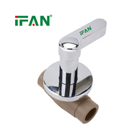 IFAN Vanne dissimulée PPR chromée 20mm 25mm 32mm pour arrêt d'eau, tuyauterie de plomberie
