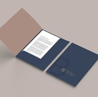 Porte-documents de présentation personnalisé à une ou deux poches, format lettre, imperméable, en papier doux au toucher, avec impression et couleurs personnalisées