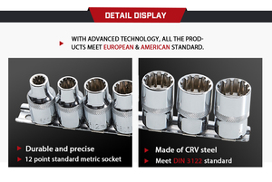 Cường độ cao bền 56pcs Sao ổ cắm sâu ổ cắm Ratchet xử lý cơ khí tay hộp công cụ - Product Image 5