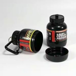 Custom Logo Portable <b>Protein</b> Powder <b>Bottle</b> Small Plastic Drinkware for Whey Gym Sports Funnel and Keychain Included - Product Image 3