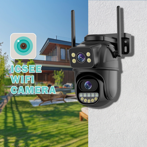 Icsee ngoài trời an ninh CCTV Dome Camera 3MP + 3MP ống kính kép tầm nhìn ban đêm WIFI giám sát Ptz CMOS cảm biến ngày đêm âm thanh hai chiều - Product Image 5
