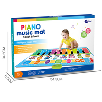 Tapis de piano musical électronique pour enfants, tapis de jeu avec animaux de dessin animé, tapis de piano pour enfants