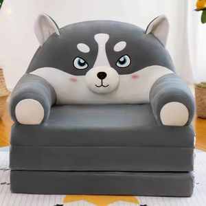 A Cute Cartoon Plush Toy, a Children's <b>Sofa</b> Made of Soft Plush Material That Can Be Folded and Laid Flat - Product Image 2