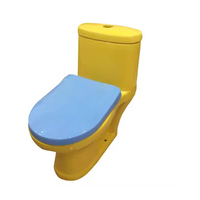 Inodoro infantil de entrenamiento con diseño de dibujos animados, con taburete, para el aseo de bebés y niños pequeños, ideal para dormitorio, escuela y habitación, con función sanitaria y de lavado, y armario de colores.