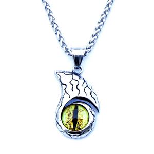 Colliers avec pendentif œil du diable cornes en acier inoxydable 316L collier créatif yeux maléfiques rouges pendentif pour hommes bijoux - Product Image 5