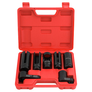 Hi-Spec Oxygen Sensor <b>Socket</b> Set 22mm 1/2 In Drive Black Phosphate Automotive Repair Tools - Product Image 1