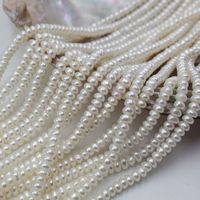 Perles de culture d'eau douce naturelles en forme de pain de 3-4 mm, 100 % naturelles, à fort lustre, qualité AAA, perles en vrac blanches, roses, violettes