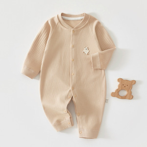 Mameluco de Bebé de Manga Larga, Tejido de Algodón, Unisex, para Recién Nacidos, Primavera y Otoño, Body Interior - Product Image 1