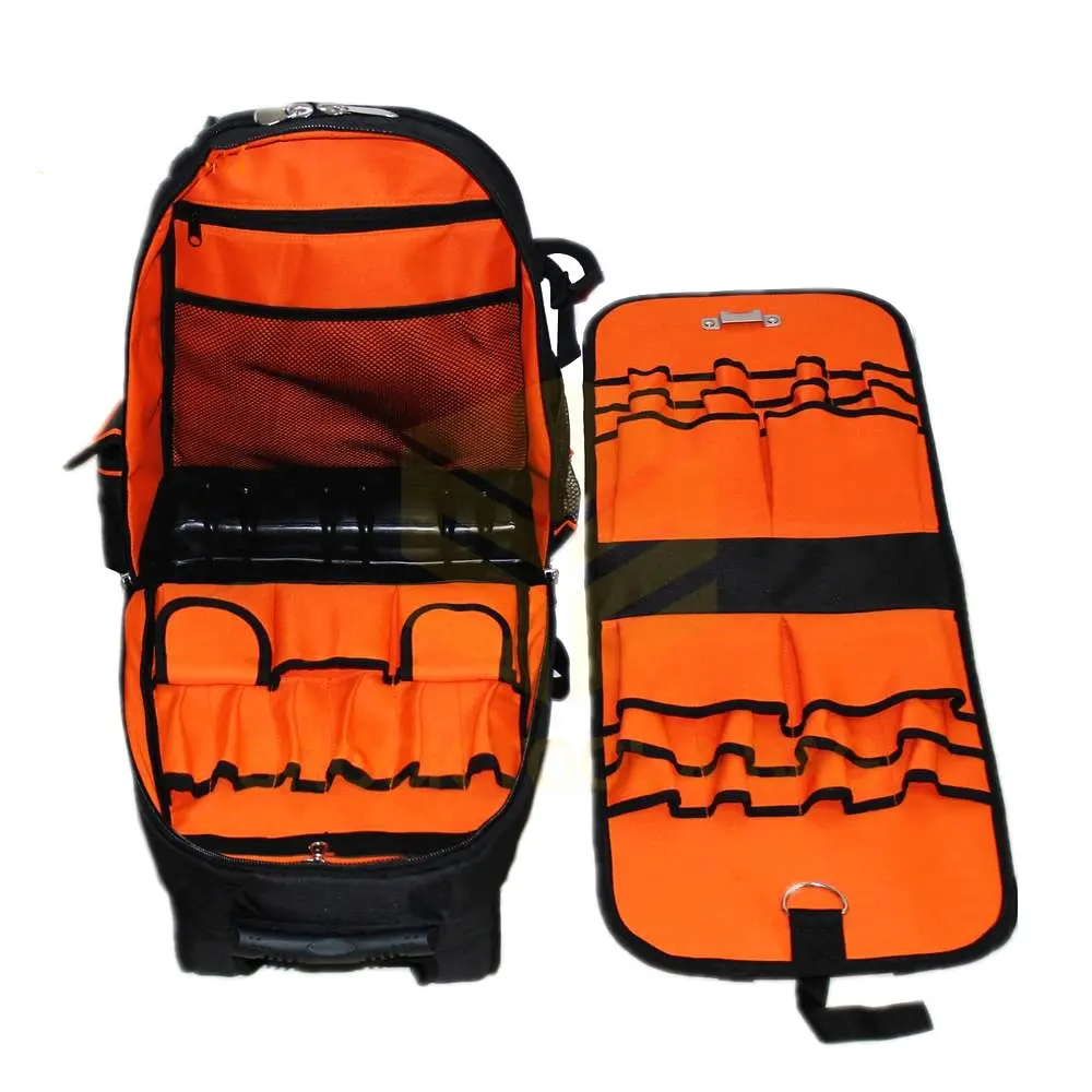 Heavy Duty Back Pack Polyester Electrical Tool Kit Storage Bag Tote Electrician Tool Bag Backpack with Independent Tool Wall