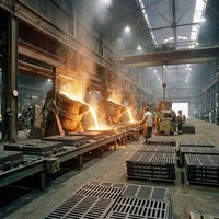 Grille de drainage municipale en fonte ductile homologuée pour la circulation routière ASTM A536 EN 124 D400 LF, certifiée ISO9001 pour l'industrie automobile