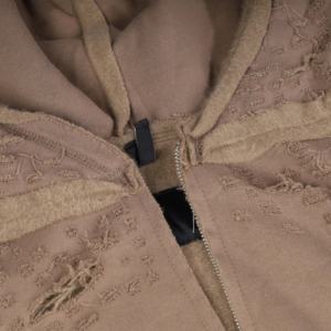 เสื้อฮู้ดดี้ซิปแบบโอเวอร์ไซส์ผ้าเทอร์รี่คอตตอน 100% หนานุ่ม ล้างสีแบบแอซิดวอช สไตล์ดิสเทรส สำหรับผู้ชาย ฤดูใบไม้ร่วง - Product Image 4