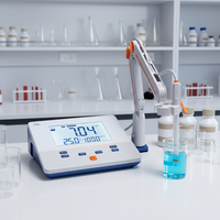PH200E Pengukur pH Laboratorium Pengukur Suhu dengan Larutan Standar pH NIST Ideal untuk Penggunaan Laboratorium Kimia Umum dan Biologi