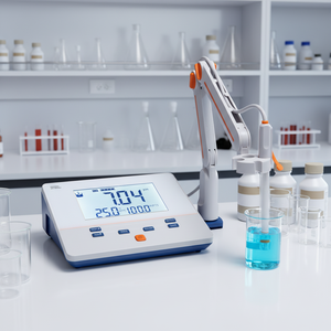 <span class=keywords><strong>pH</strong></span>-mètre de laboratoire PH200E avec thermomètre et solution standard <span class=keywords><strong>pH</strong></span> NIST, idéal pour les laboratoires de <span class=keywords><strong>chimie</strong></span> générale et de biologie - Product Image 1