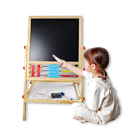 Tablero de escritura de dibujo de doble cara, reloj de alfabeto multifuncional, cuentas de conteo, juguetes educativos de aprendizaje para niños y niñas