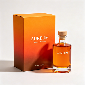 Boîte de luxe en carton gaufré avec feuille d'or pour <span class=keywords><strong>triple</strong></span> <span class=keywords><strong>sec</strong></span> et liqueur d'orange, emballage cadeau personnalisé pour spiritueux - Product Image 1