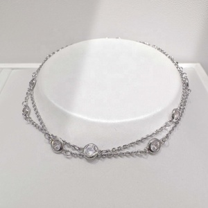Bracelet assorti double couche en argent sterling 925 plaqué or, style western, délicat, pour femme. - Product Image 2