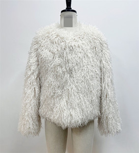 <span class=keywords><strong>Cappotto</strong></span> di pelliccia sintetica marrone alla moda giacca corta con <span class=keywords><strong>collo</strong></span> rotondo da donna a maniche lunghe e spesse - Product Image 4