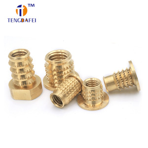 Écrous moletés en laiton Tengdafei, inserts filetés métriques M3 M4 M5 M6 M8, filetage droit, entièrement filetés, hexagonaux encastrés - Product Image 1