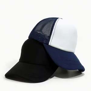 NUEVA Gorra Trucker de Espuma Personalizada con 5 Paneles, Bordada, en Color Rosa Neón, Verde y Beige, con Logotipo Personalizado - Product Image 6