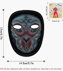 Masque intelligent lumineux LED RGB pour enfants, contrôle gestuel par application, fonction de changement de visage pour photos et texte personnalisés, cadeau cool pour <span class=keywords><strong>cosplay</strong></span> - Product Image 6