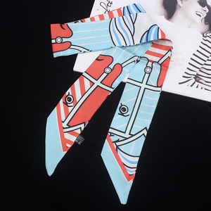 Mùa thu mùa đông của phụ nữ Khăn Cổ điển dài màu khối Ngựa đầu khăn choàng khăn túi xử lý Ribbon hairband mới Polyester - Product Image 2