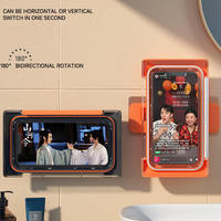 Support mural pour téléphone portable, rotatif à 360 degrés, pour salle de bain, avec écran tactile