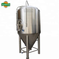 Fermenteur conique de 5000 L en acier inoxydable à double paroi avec chemise de refroidissement au glycol et manway supérieur pour l'alcool (Marque OEM Tiantai/TBE)