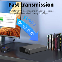 Casing HDD Kecepatan Tinggi USB 3.1 Tipe C 2.5/3.5 inci SATA, Enclosure Hard Disk Eksternal untuk HDD SSD 2.5" 3.5"